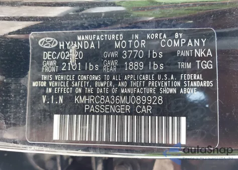 2021 Hyundai Venue Sel z USA, uszkodzony, nr VIN KMHRC8A36MU089928